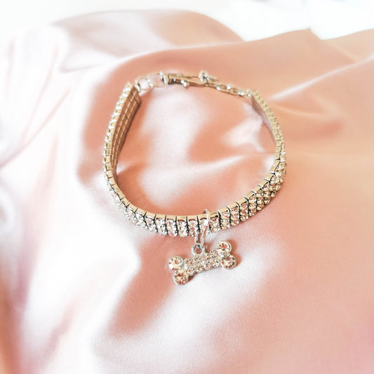 Elegant Rhinestone Pet Necklace & Charm | For Cats and Dogs