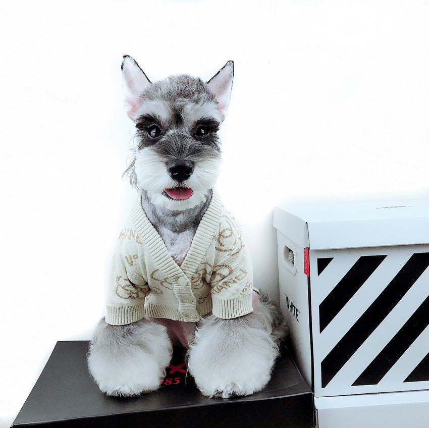 Fashion Pet Monogram Cardigan Sweater | For Dogs and Cats