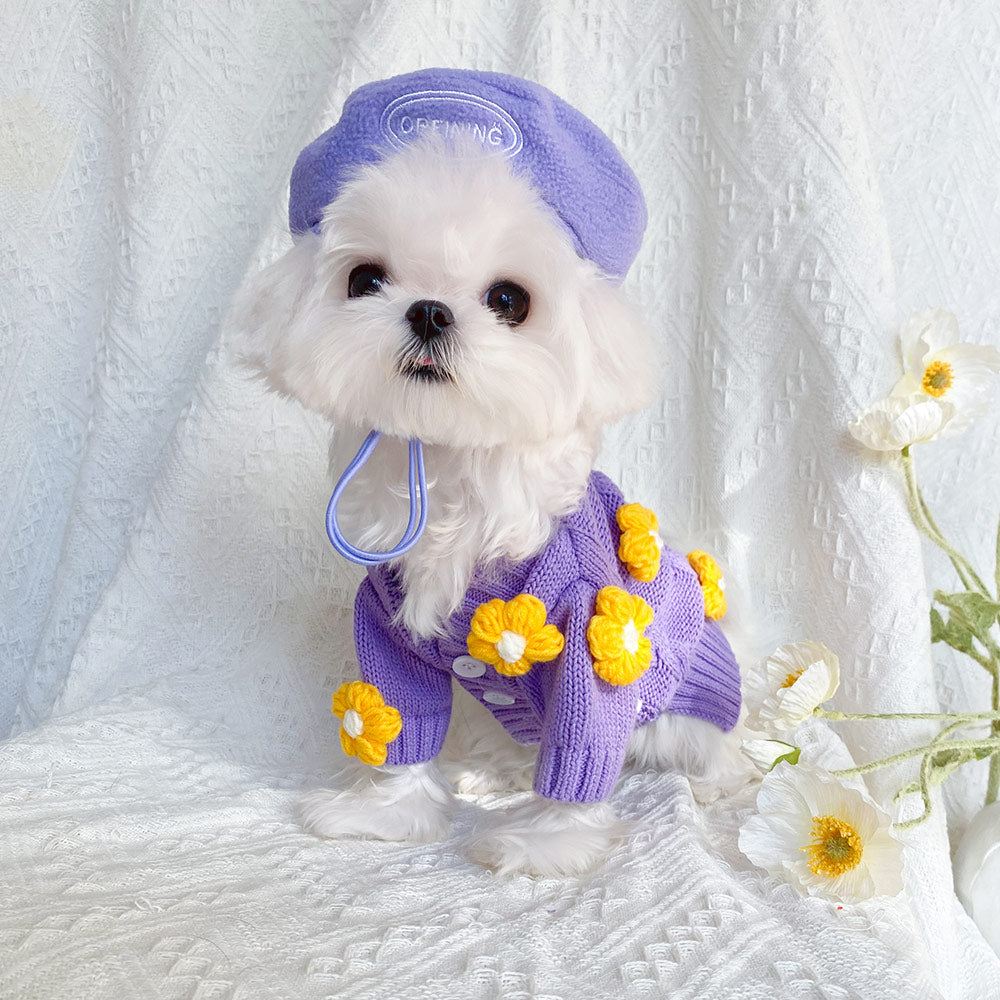 Soft Purple Floral Sweater