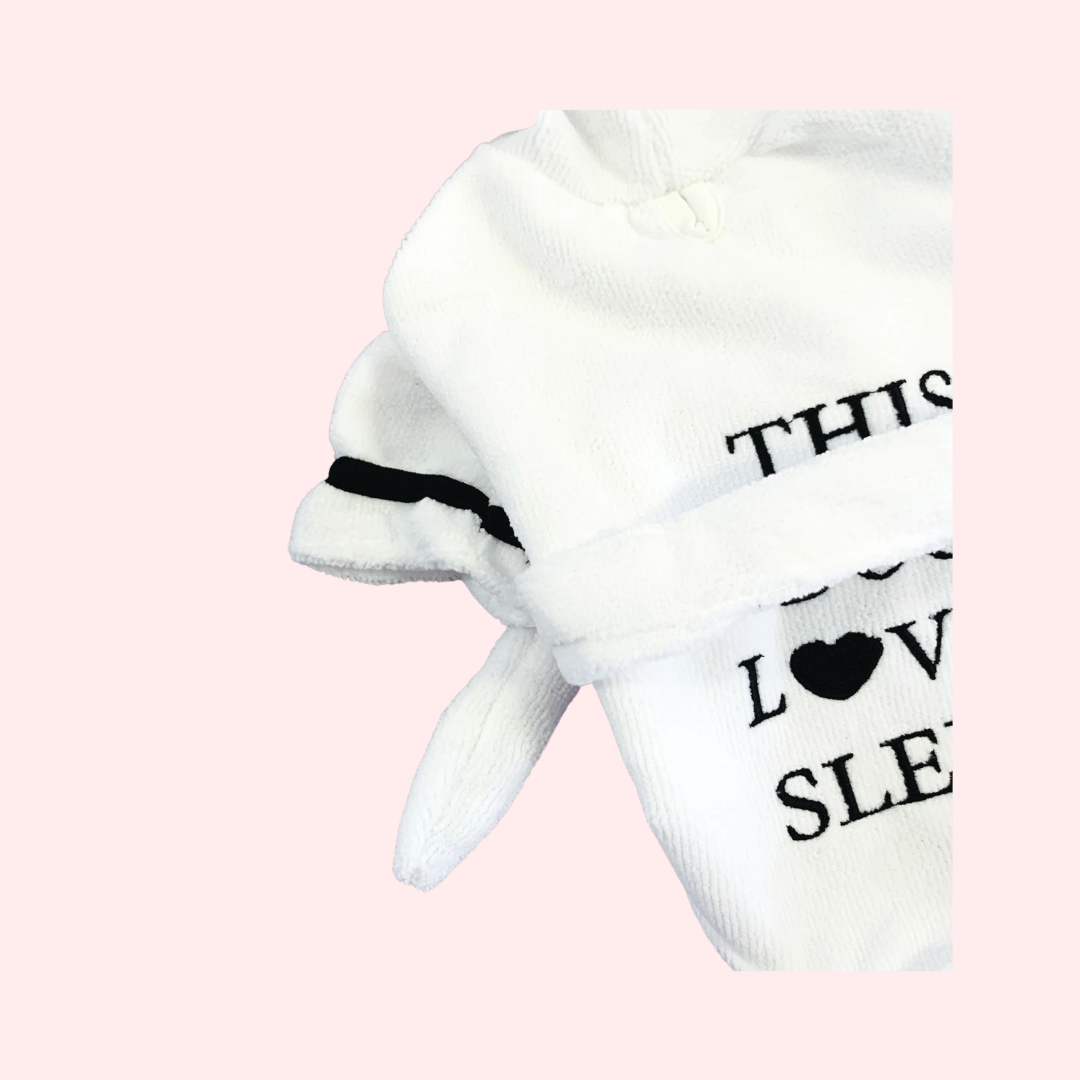 Funny Pet Robe | For Frenchie, Bulldog and Pug | The Dog Loves Sleep