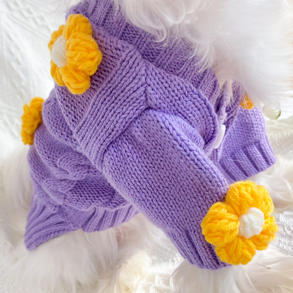 Soft Purple Floral Sweater