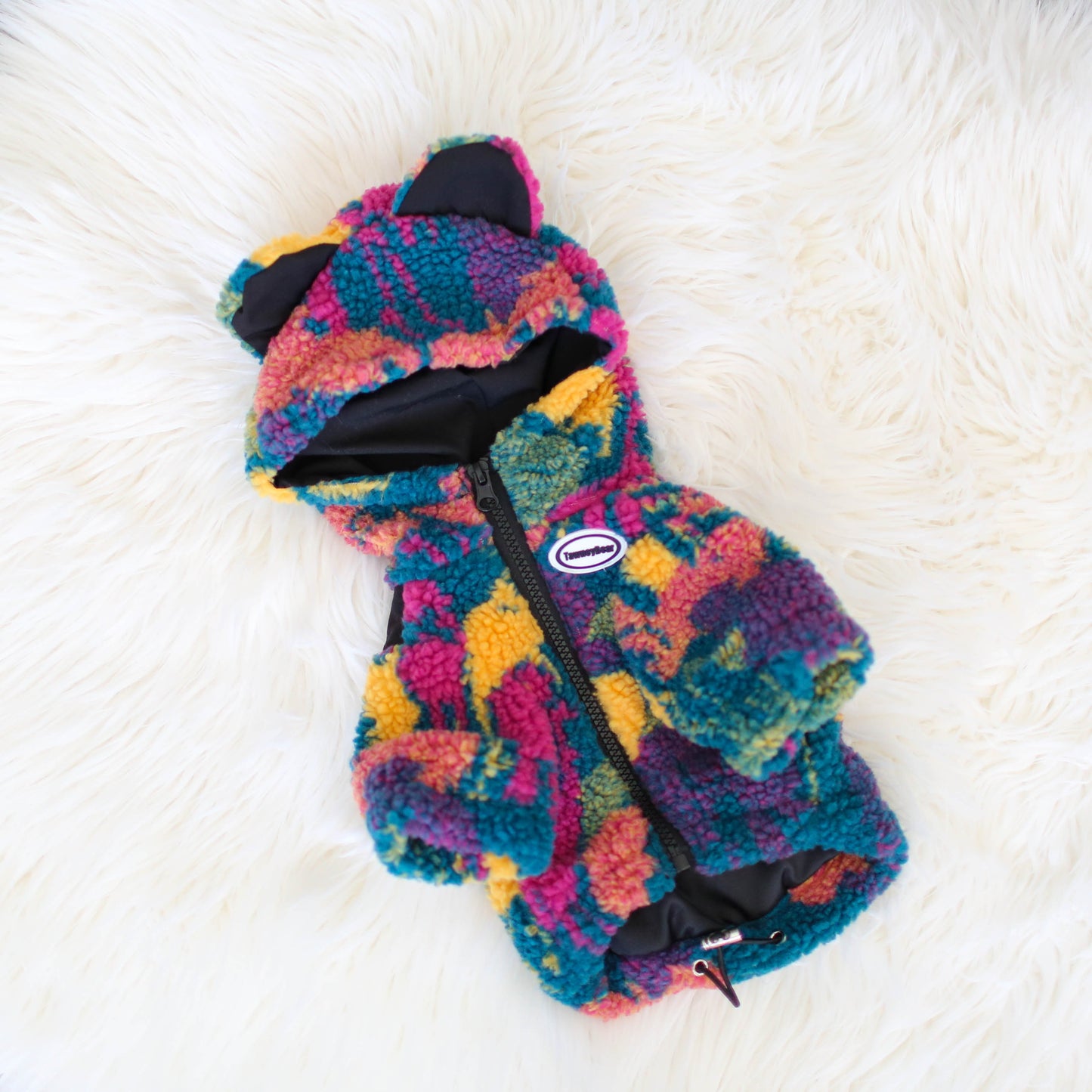 Colorful Camou Color-blocked Jacket with hood