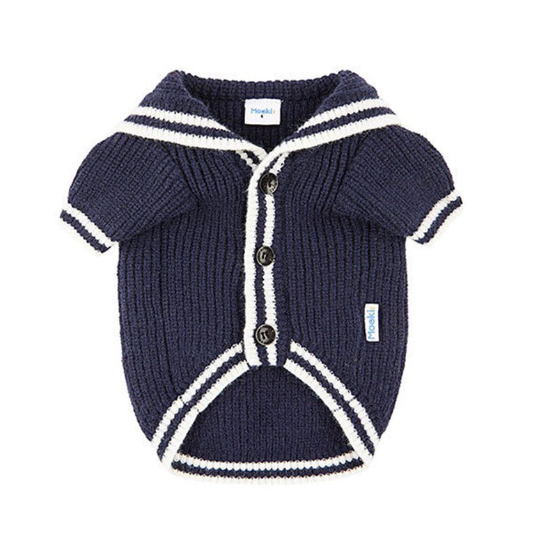 Navy Crew Bold Contrast Color Sweater