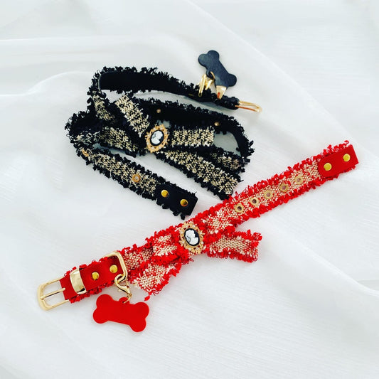 Classic Tweed Pet Collar & Leash | For Cats and Dogs