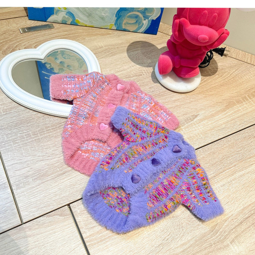 Rainbow Color Pet Cardigan