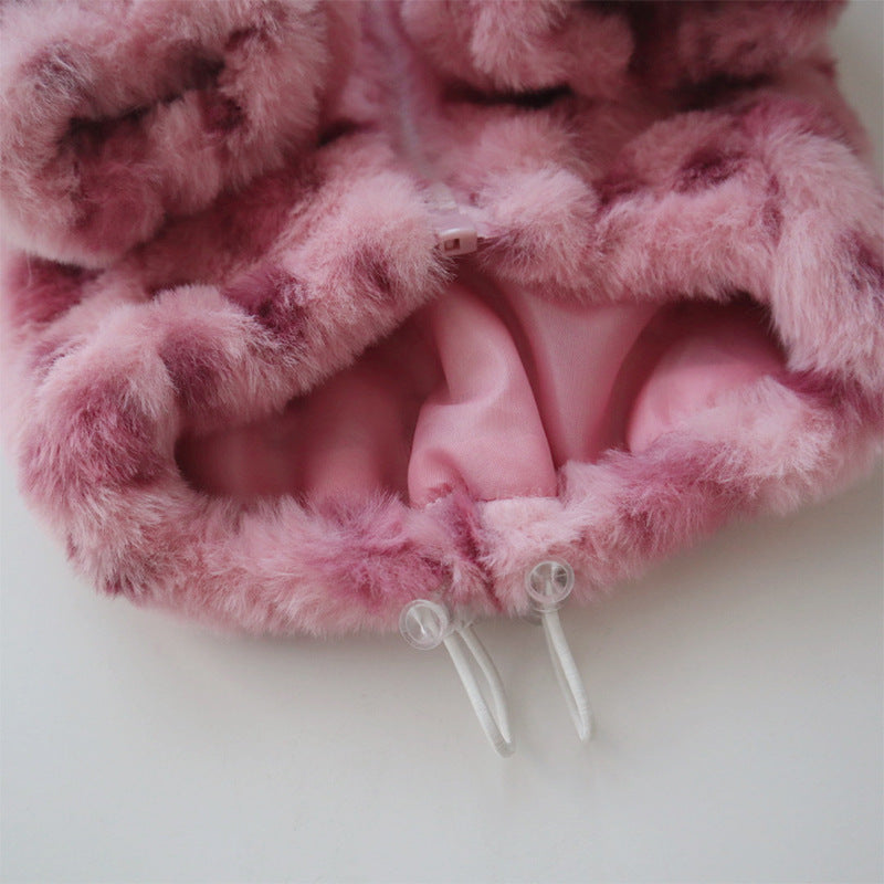 Leopard Print Fluffy Fur Jacket