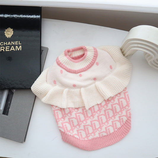 Pink Ruffle Print Sweater