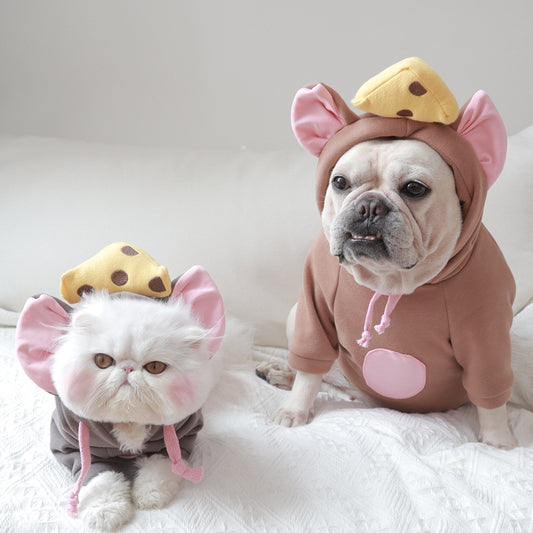 Funny Pet Hoodie - Mouse and Cheese