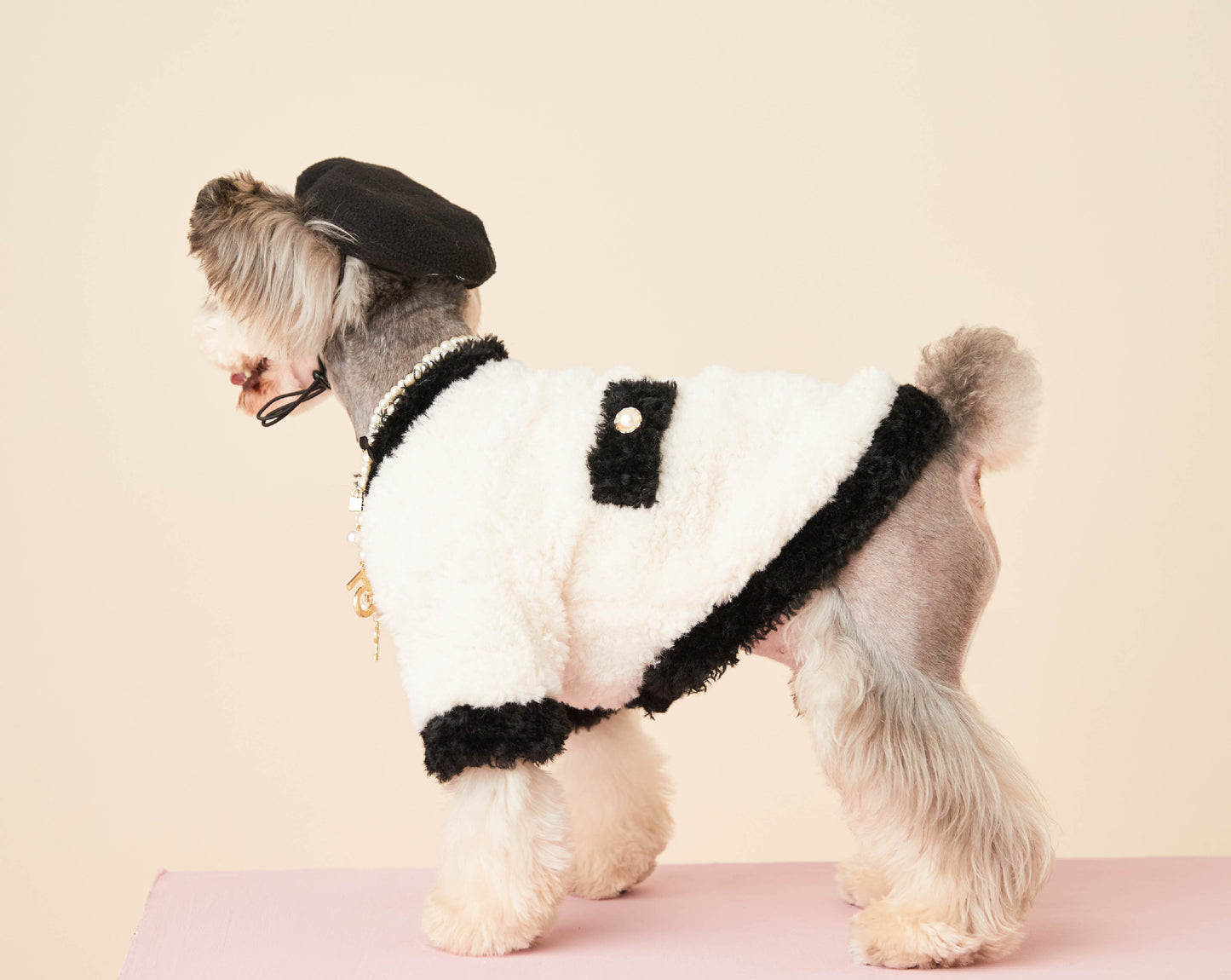 Black and White Fluffy Jacket