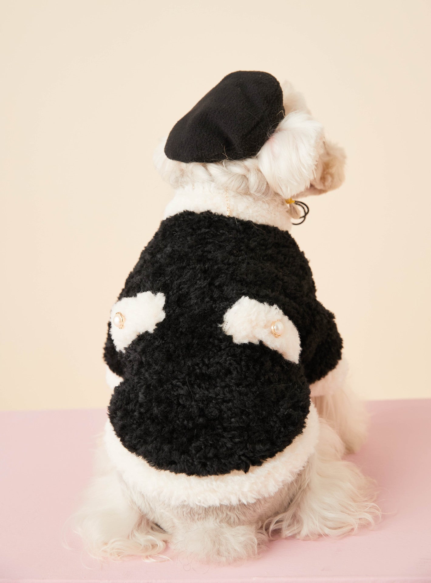 Black and White Fluffy Jacket