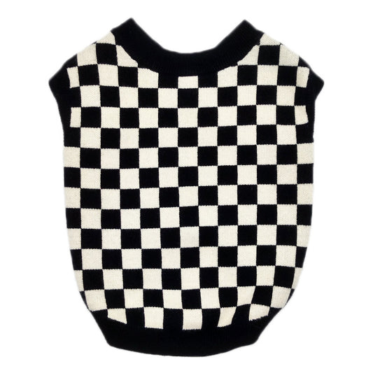 B&W Plaid Sweater Vest | Great for Layering