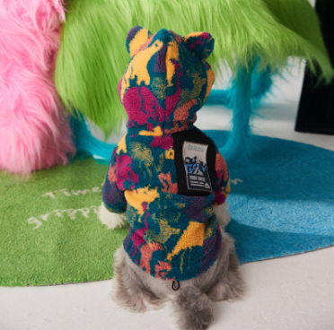 Colorful Camou Color-blocked Jacket with hood