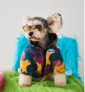Colorful Camou Color-blocked Jacket with hood