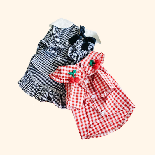 Summer Picnic Plaid Pet Dress