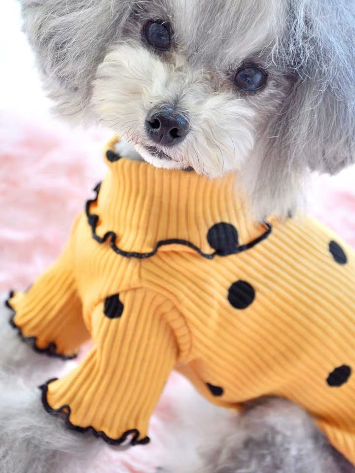 Poka Dot Turtle Neck Shirt