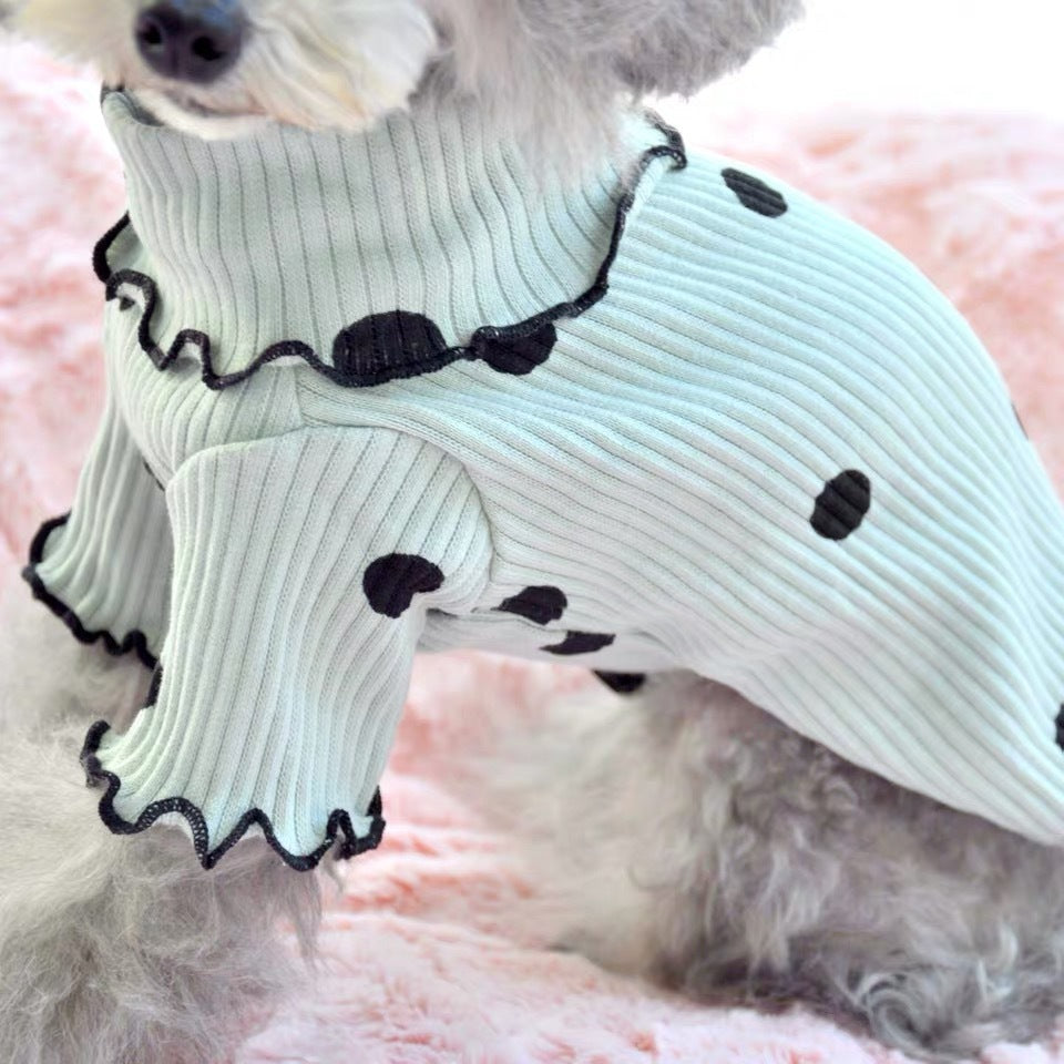 Poka Dot Turtle Neck Shirt