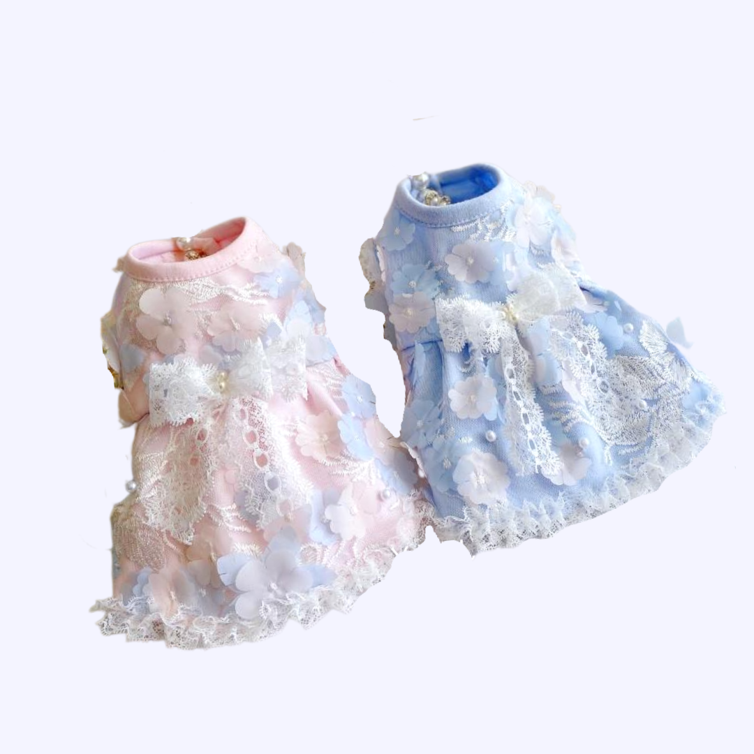 In Stock | Summer Princess Handmade Pet Dress | Elegant Pet