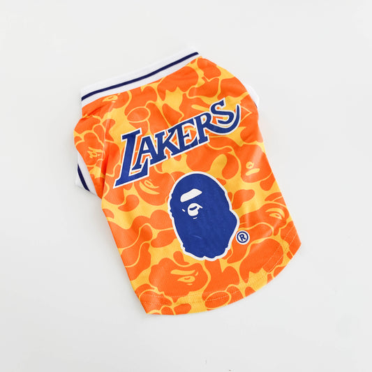 Pet Basketball Jersey Shirt | Sports Fan Lakers | For Dogs and Cats