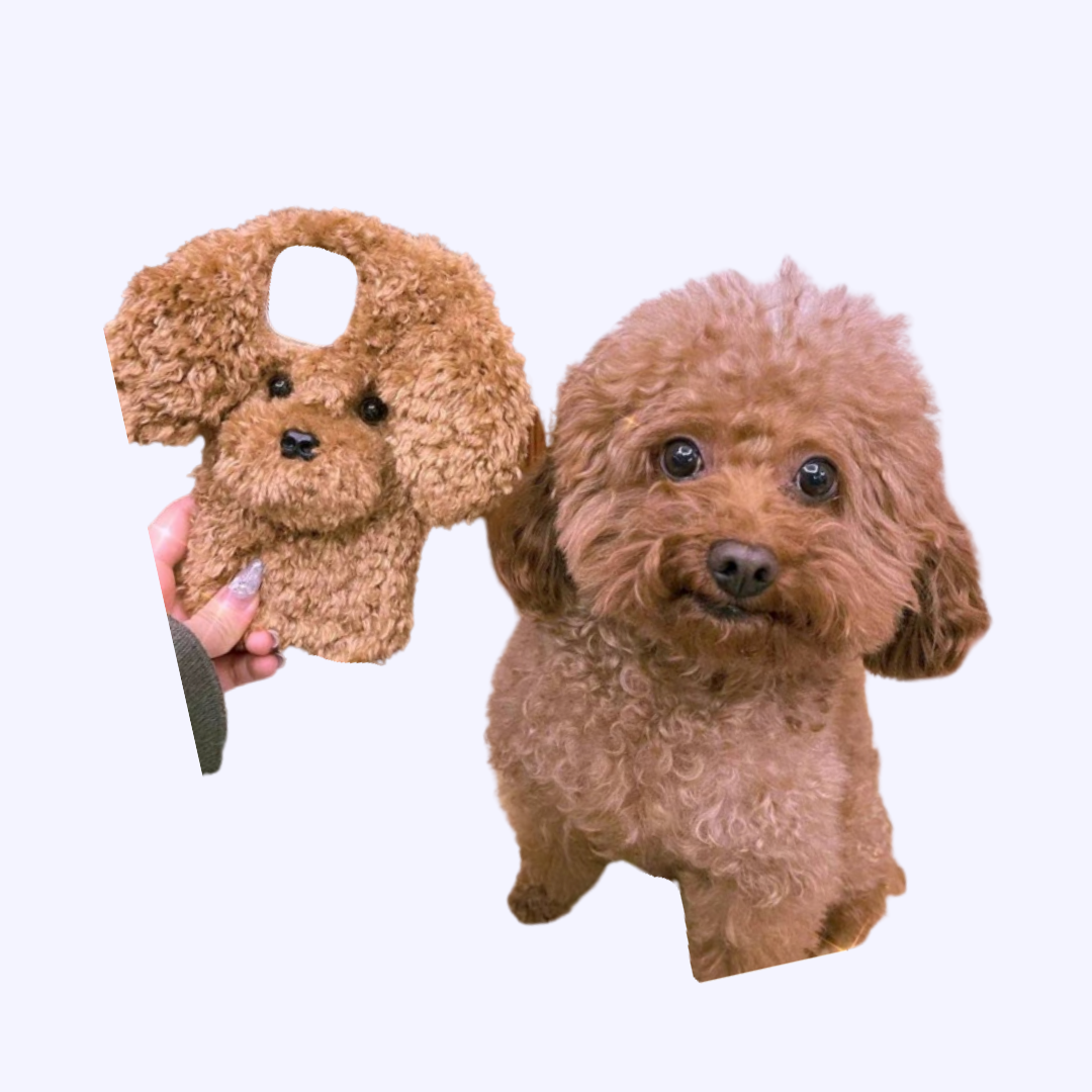 Matching Furry Puppy Phone Cases Poodle Bichon Frise Teddy