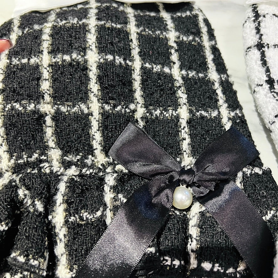 Coco Tweed Style Monochrome Pet Dress | Winter Version Available